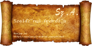 Szelényi András névjegykártya